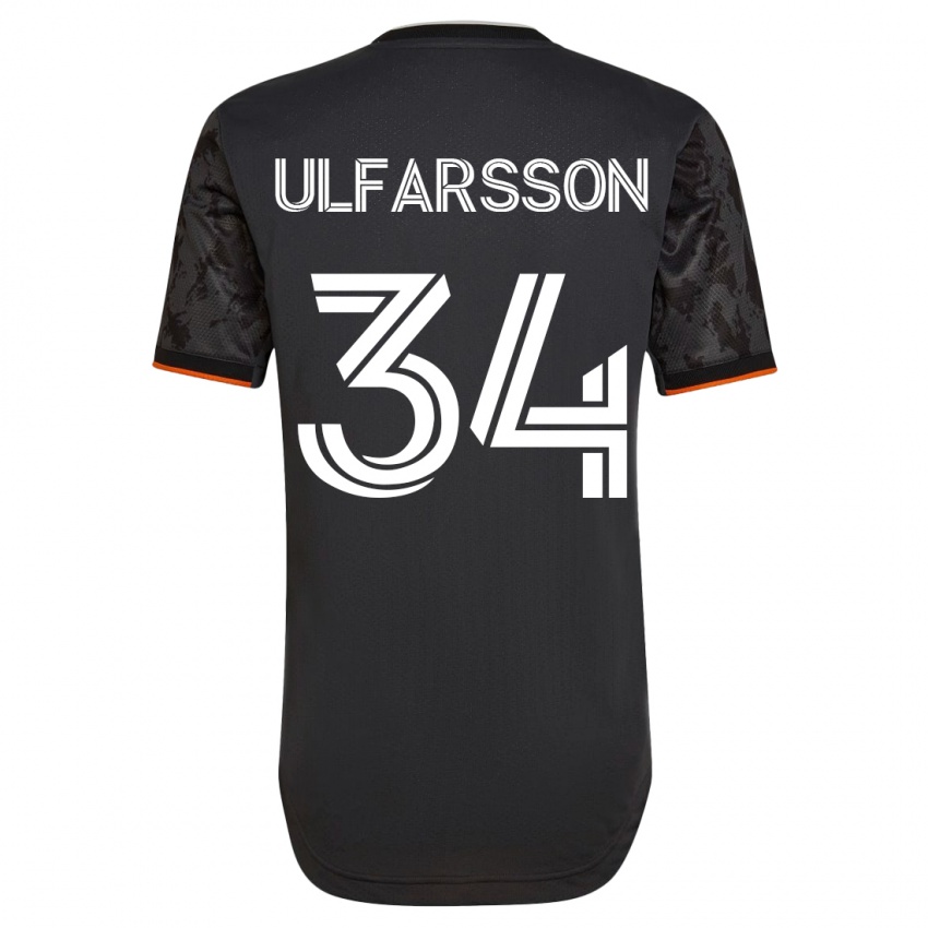 Mænd Thor Úlfarsson #34 Sort Udebane Spillertrøjer 2023/24 Trøje T-Shirt