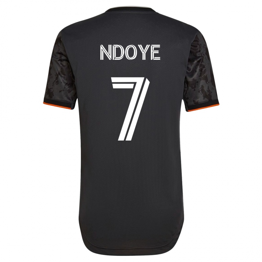 Mænd Papa Ndoye #7 Sort Udebane Spillertrøjer 2023/24 Trøje T-Shirt