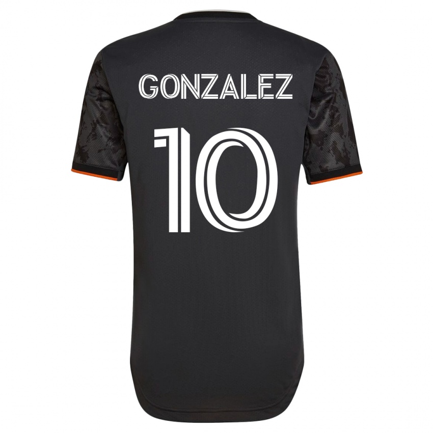 Mænd Yair González #10 Sort Udebane Spillertrøjer 2023/24 Trøje T-Shirt