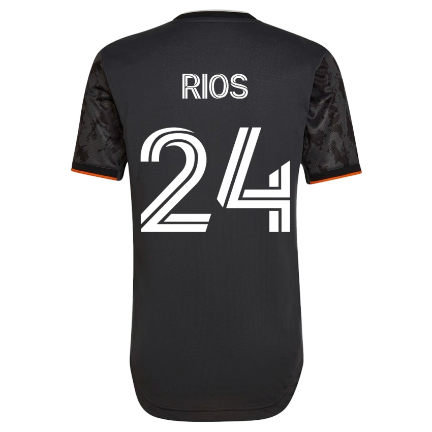 Mænd Paolo Ríos #24 Sort Udebane Spillertrøjer 2023/24 Trøje T-Shirt