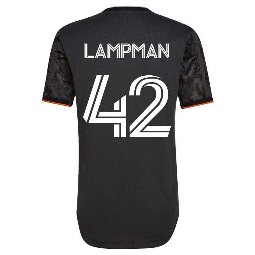 Mænd Tate Lampman #42 Sort Udebane Spillertrøjer 2023/24 Trøje T-Shirt