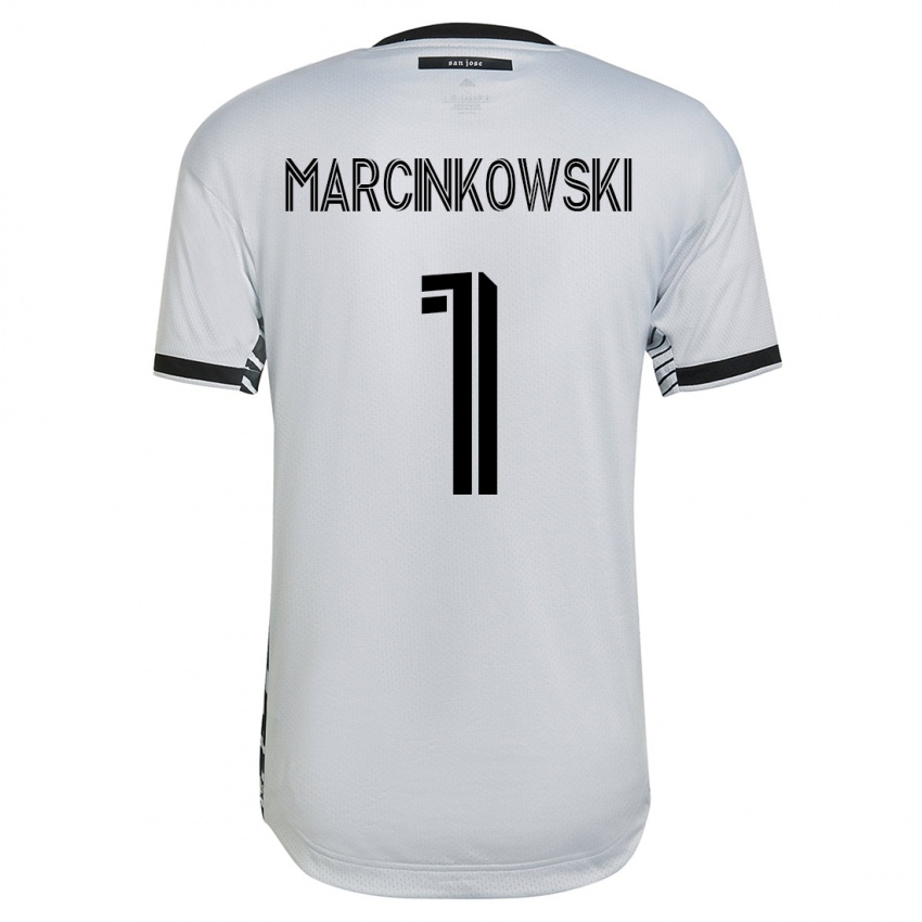 Mænd Jt Marcinkowski #1 Hvid Udebane Spillertrøjer 2023/24 Trøje T-Shirt