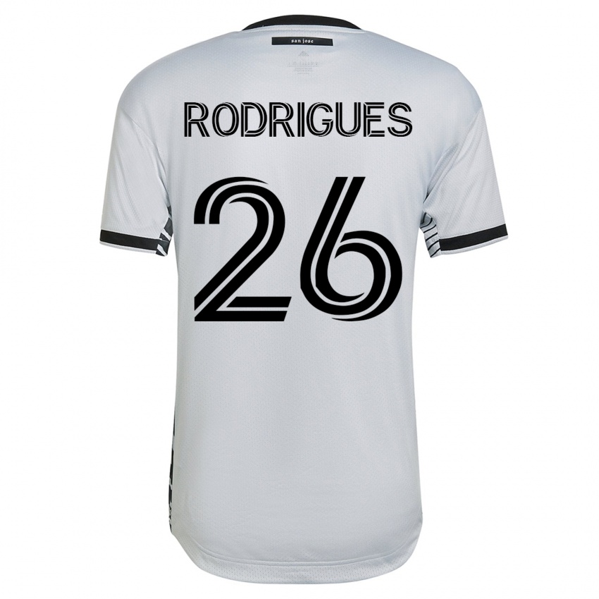 Mænd Rodrigues #26 Hvid Udebane Spillertrøjer 2023/24 Trøje T-Shirt