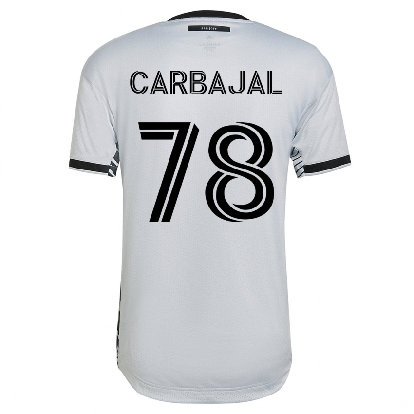 Mænd Sebastian Carbajal #78 Hvid Udebane Spillertrøjer 2023/24 Trøje T-Shirt