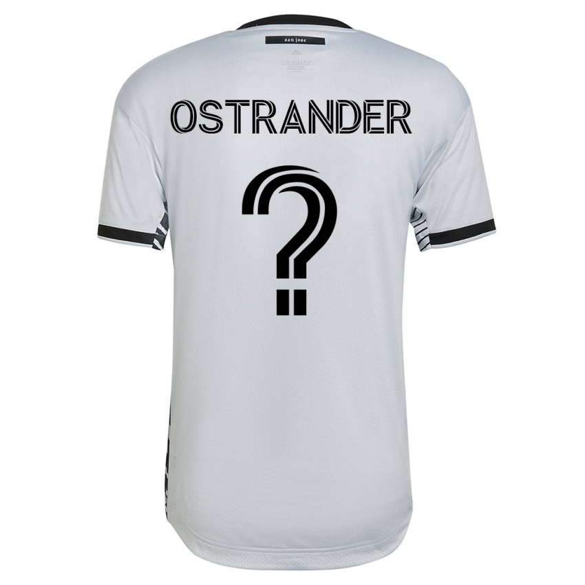Mænd William Ostrander #0 Hvid Udebane Spillertrøjer 2023/24 Trøje T-Shirt