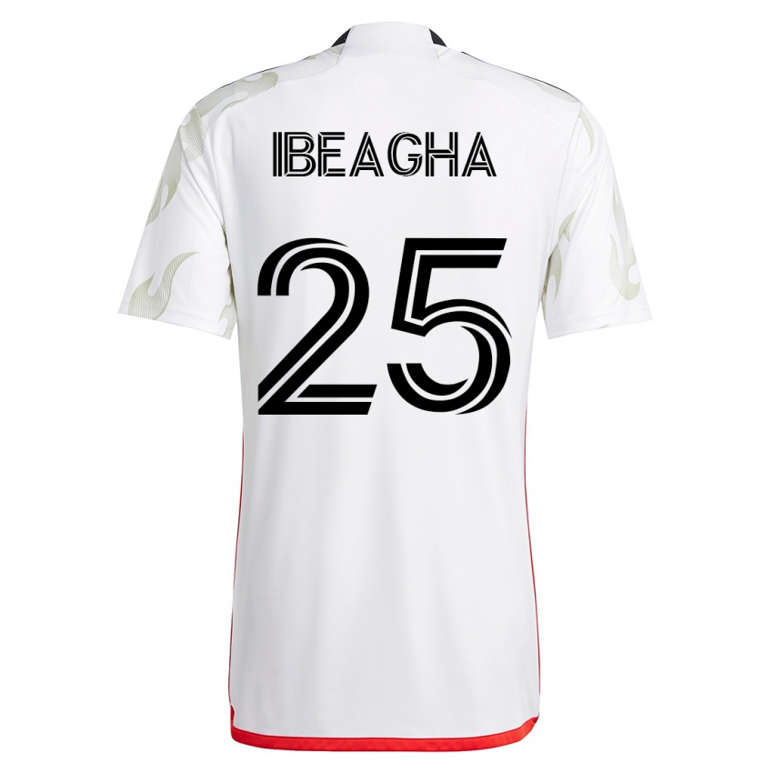 Mænd Sebastien Ibeagha #25 Hvid Udebane Spillertrøjer 2023/24 Trøje T-Shirt