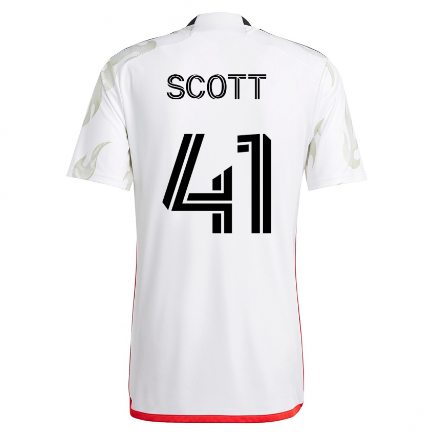 Mænd Tarik Scott #41 Hvid Udebane Spillertrøjer 2023/24 Trøje T-Shirt