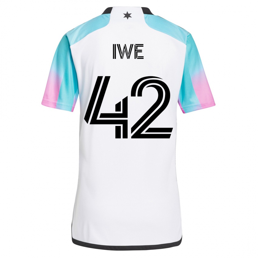 Mænd Emmanuel Iwe #42 Hvid Udebane Spillertrøjer 2023/24 Trøje T-Shirt