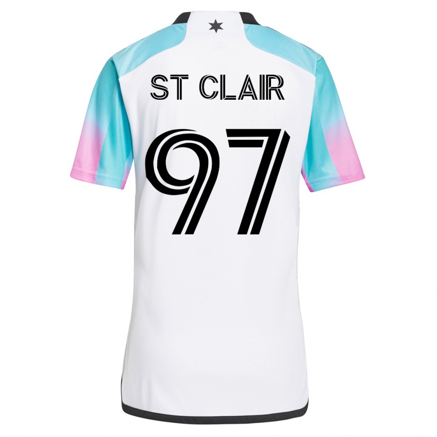 Mænd Dayne St. Clair #97 Hvid Udebane Spillertrøjer 2023/24 Trøje T-Shirt