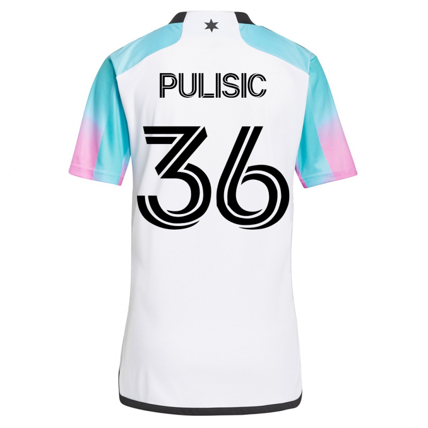 Mænd Will Pulisic #36 Hvid Udebane Spillertrøjer 2023/24 Trøje T-Shirt