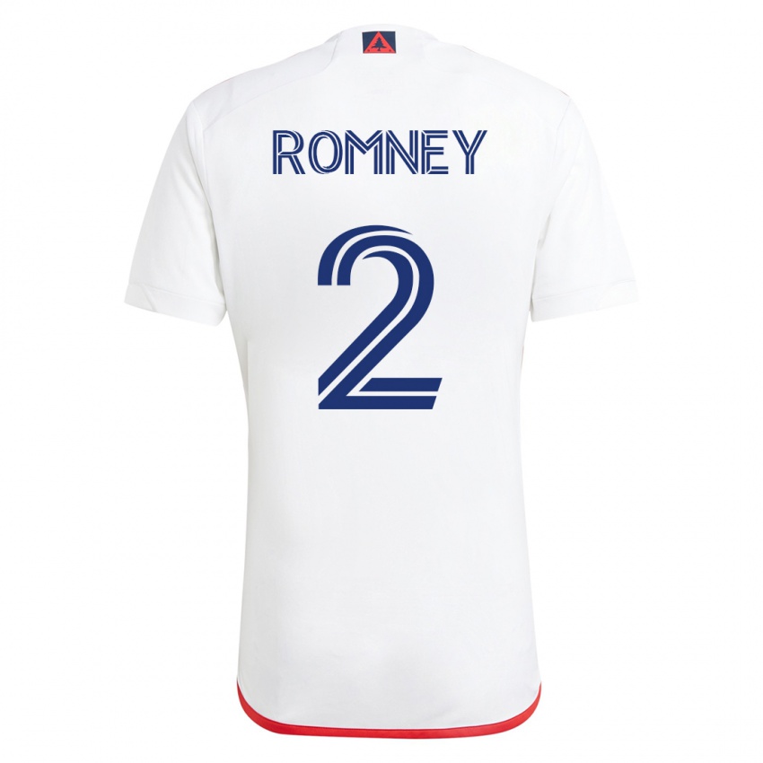 Mænd Dave Romney #2 Hvid Rød Udebane Spillertrøjer 2023/24 Trøje T-Shirt