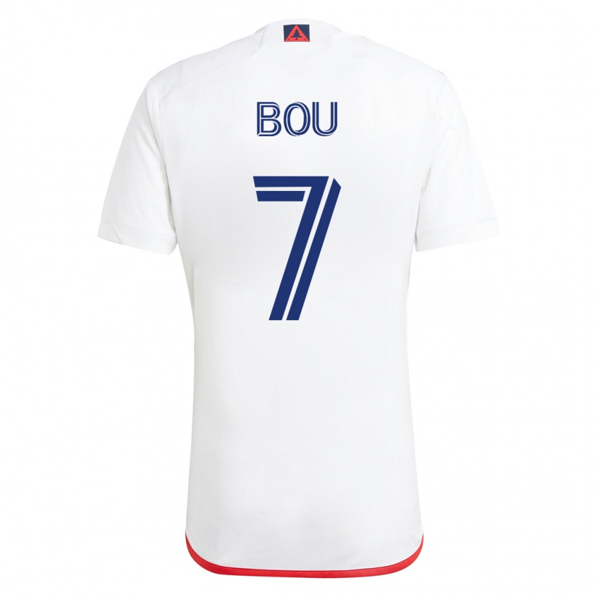 Mænd Gustavo Bou #7 Hvid Rød Udebane Spillertrøjer 2023/24 Trøje T-Shirt