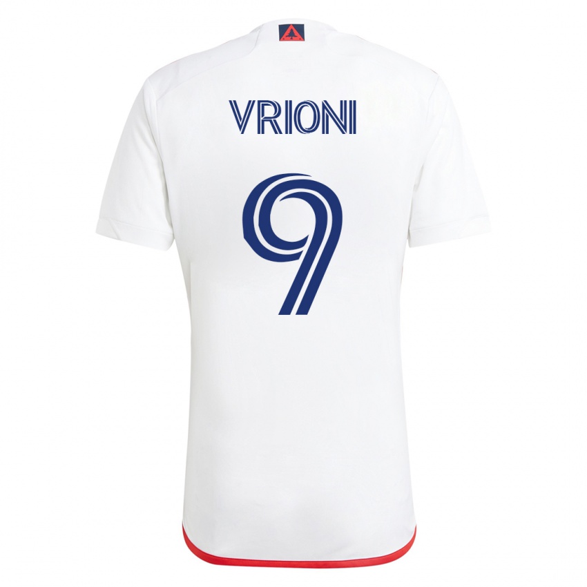 Mænd Giacomo Vrioni #9 Hvid Rød Udebane Spillertrøjer 2023/24 Trøje T-Shirt
