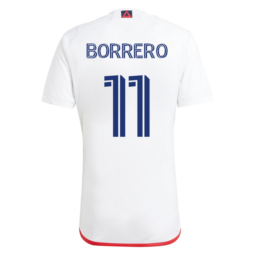 Mænd Dylan Borrero #11 Hvid Rød Udebane Spillertrøjer 2023/24 Trøje T-Shirt