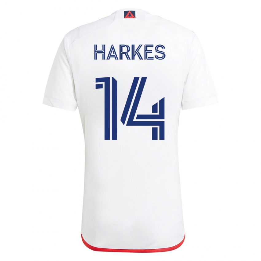 Mænd Ian Harkes #14 Hvid Rød Udebane Spillertrøjer 2023/24 Trøje T-Shirt