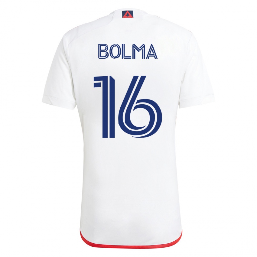 Mænd Josh Bolma #16 Hvid Rød Udebane Spillertrøjer 2023/24 Trøje T-Shirt