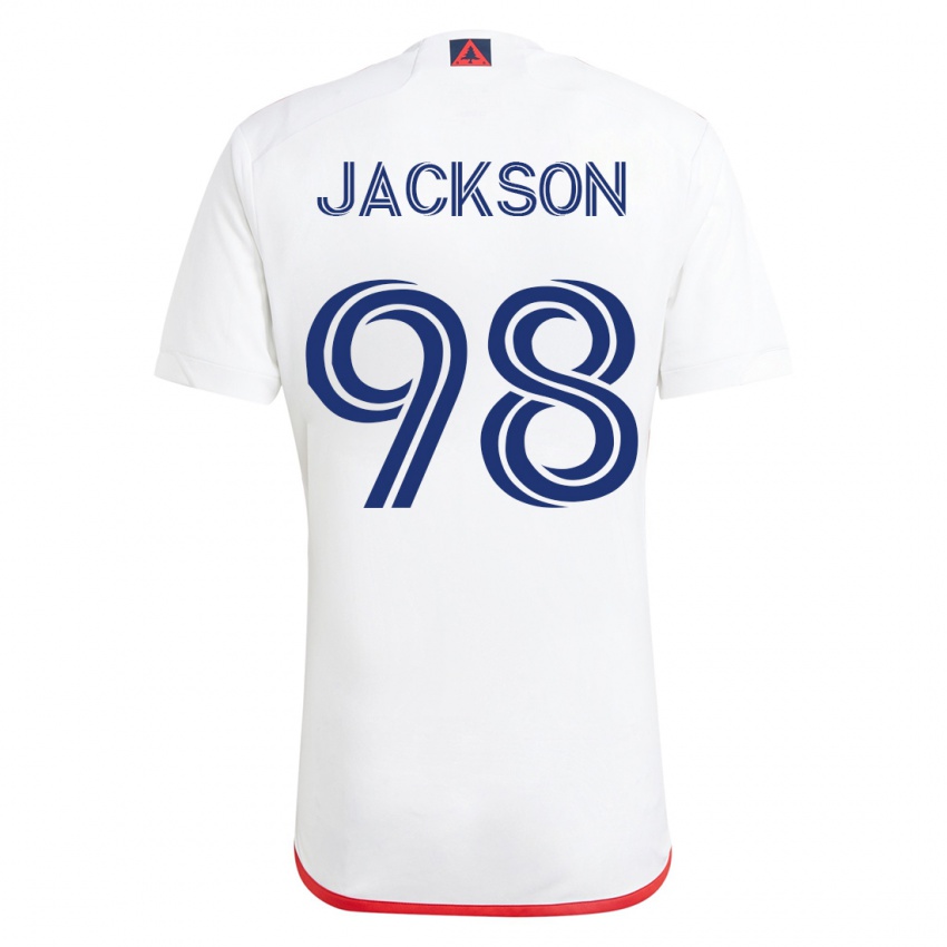 Mænd Jacob Jackson #98 Hvid Rød Udebane Spillertrøjer 2023/24 Trøje T-Shirt