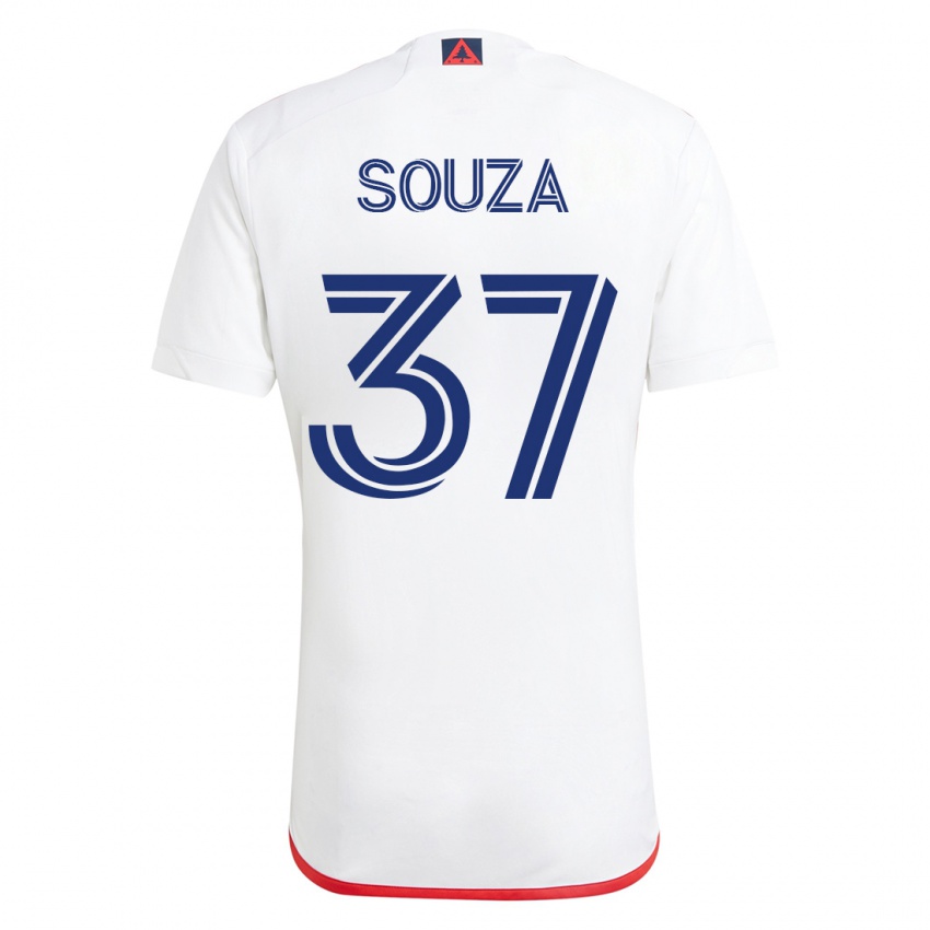 Mænd Victor Souza #37 Hvid Rød Udebane Spillertrøjer 2023/24 Trøje T-Shirt