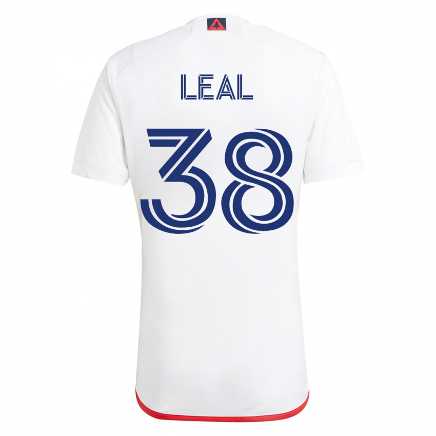 Mænd Patrick Leal #38 Hvid Rød Udebane Spillertrøjer 2023/24 Trøje T-Shirt