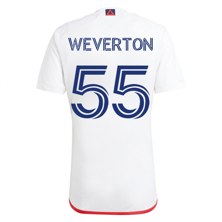 Mænd Weverton #55 Hvid Rød Udebane Spillertrøjer 2023/24 Trøje T-Shirt