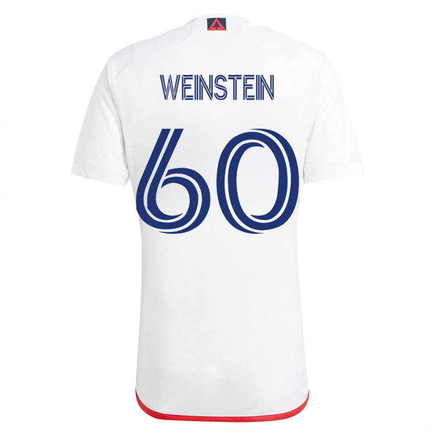 Mænd Max Weinstein #60 Hvid Rød Udebane Spillertrøjer 2023/24 Trøje T-Shirt