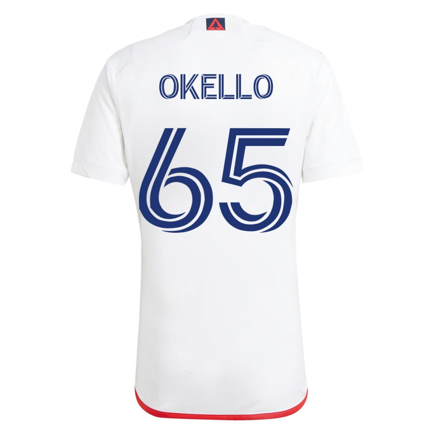 Mænd Noble Okello #65 Hvid Rød Udebane Spillertrøjer 2023/24 Trøje T-Shirt