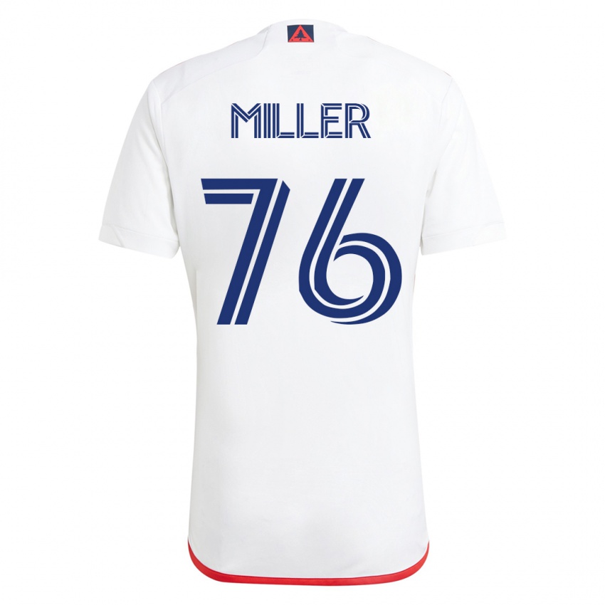Mænd Peyton Miller #76 Hvid Rød Udebane Spillertrøjer 2023/24 Trøje T-Shirt