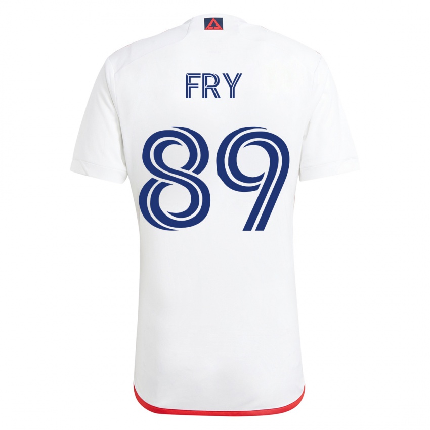 Mænd Malcolm Fry #89 Hvid Rød Udebane Spillertrøjer 2023/24 Trøje T-Shirt