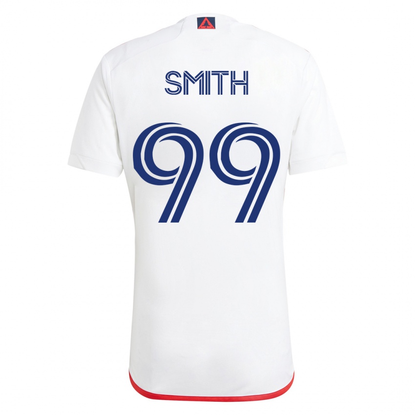 Mænd Jordan Adebayo-Smith #99 Hvid Rød Udebane Spillertrøjer 2023/24 Trøje T-Shirt
