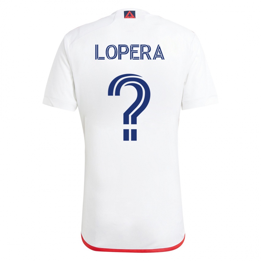 Mænd Steban Lopera #0 Hvid Rød Udebane Spillertrøjer 2023/24 Trøje T-Shirt