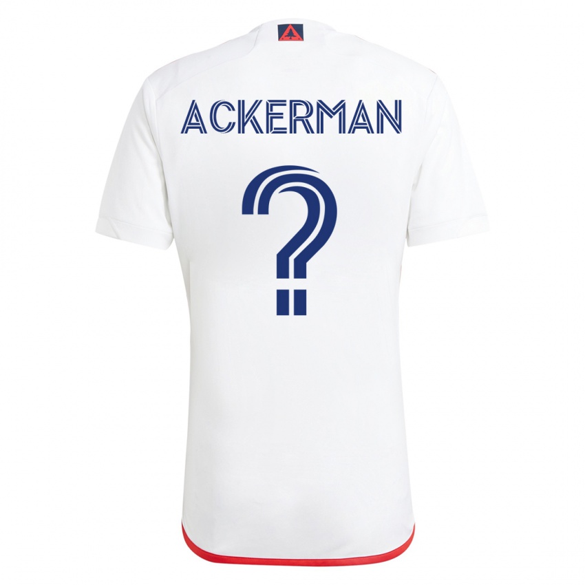 Mænd Eli Ackerman #0 Hvid Rød Udebane Spillertrøjer 2023/24 Trøje T-Shirt