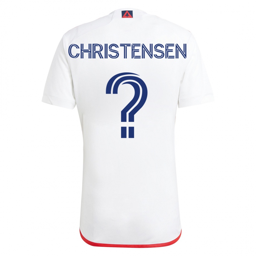 Mænd Kevin Christensen #0 Hvid Rød Udebane Spillertrøjer 2023/24 Trøje T-Shirt