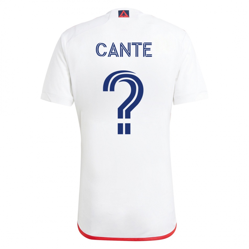 Mænd Jonathan Cante #0 Hvid Rød Udebane Spillertrøjer 2023/24 Trøje T-Shirt