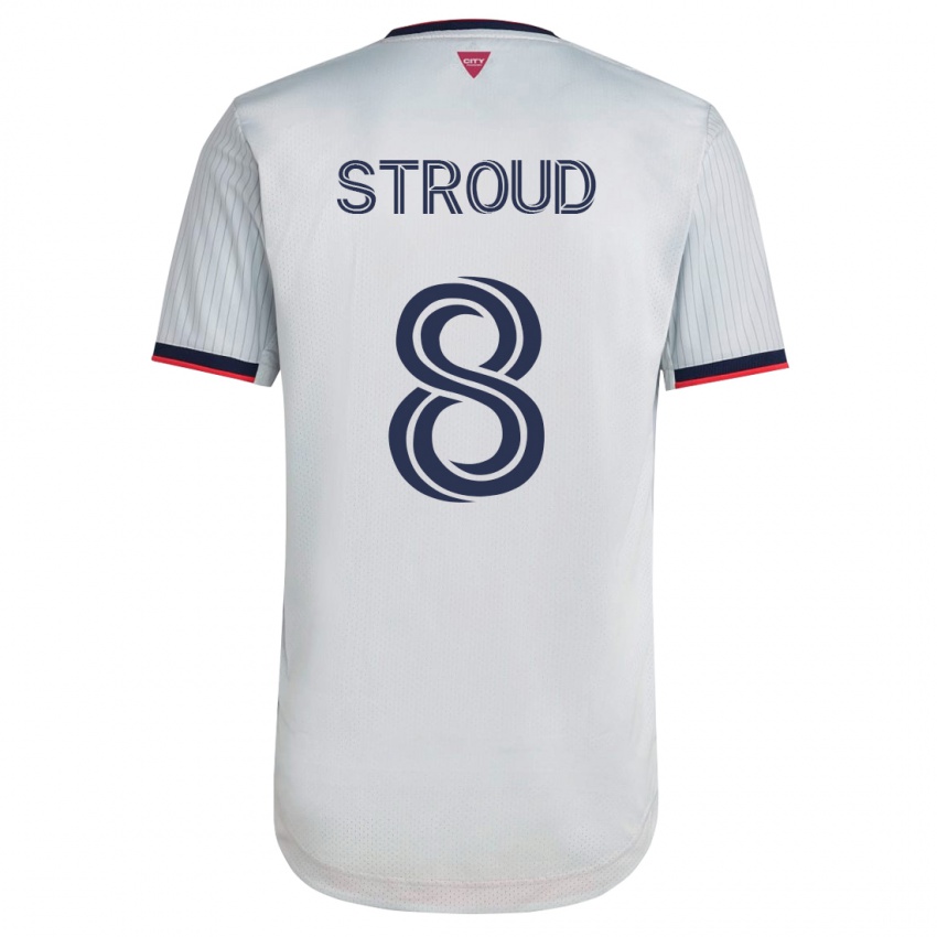 Mænd Jared Stroud #8 Hvid Udebane Spillertrøjer 2023/24 Trøje T-Shirt