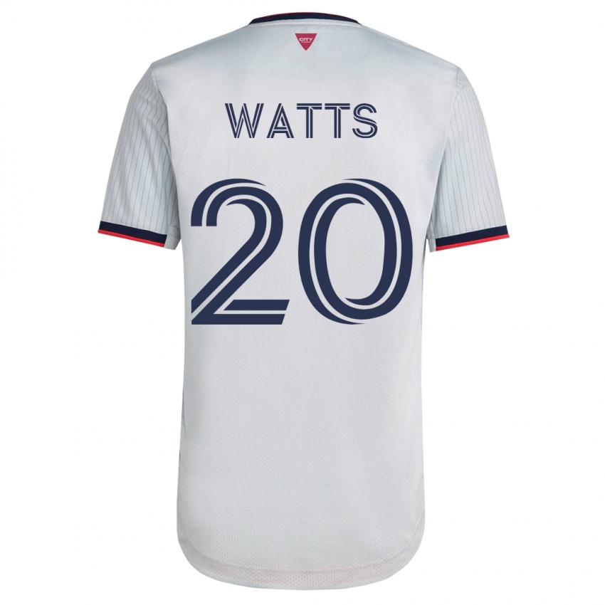 Mænd Akil Watts #20 Hvid Udebane Spillertrøjer 2023/24 Trøje T-Shirt