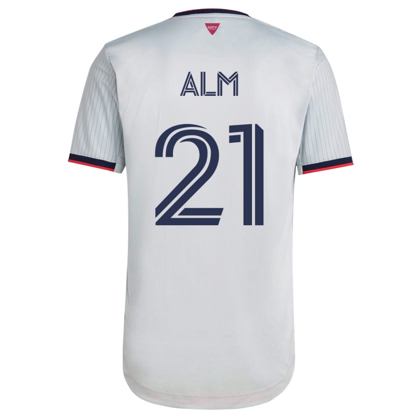 Mænd Rasmus Alm #21 Hvid Udebane Spillertrøjer 2023/24 Trøje T-Shirt