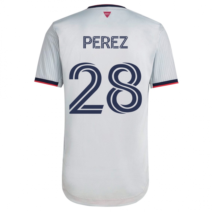 Mænd Miguel Perez #28 Hvid Udebane Spillertrøjer 2023/24 Trøje T-Shirt