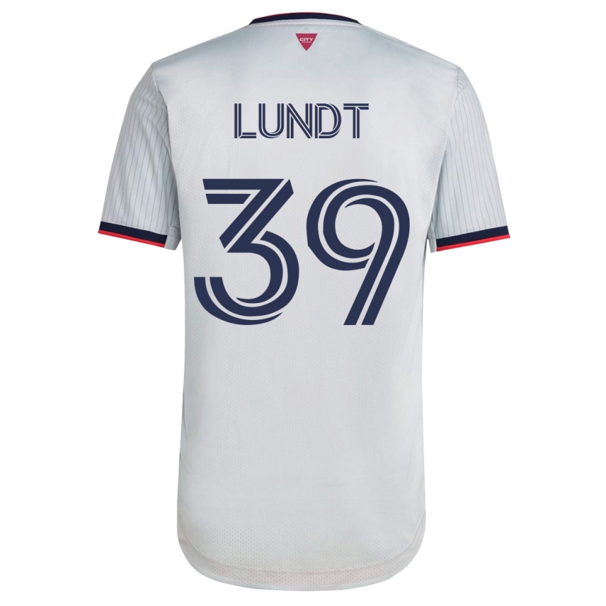 Mænd Ben Lundt #39 Hvid Udebane Spillertrøjer 2023/24 Trøje T-Shirt