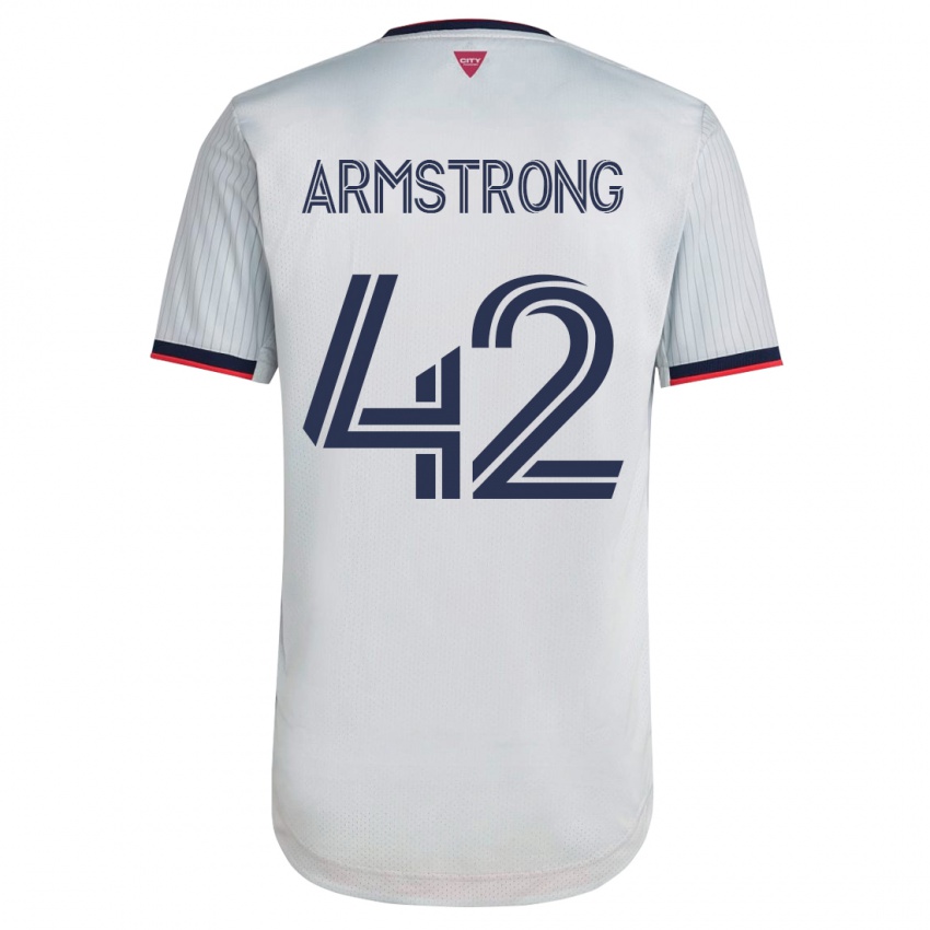 Mænd Ezra Armstrong #42 Hvid Udebane Spillertrøjer 2023/24 Trøje T-Shirt