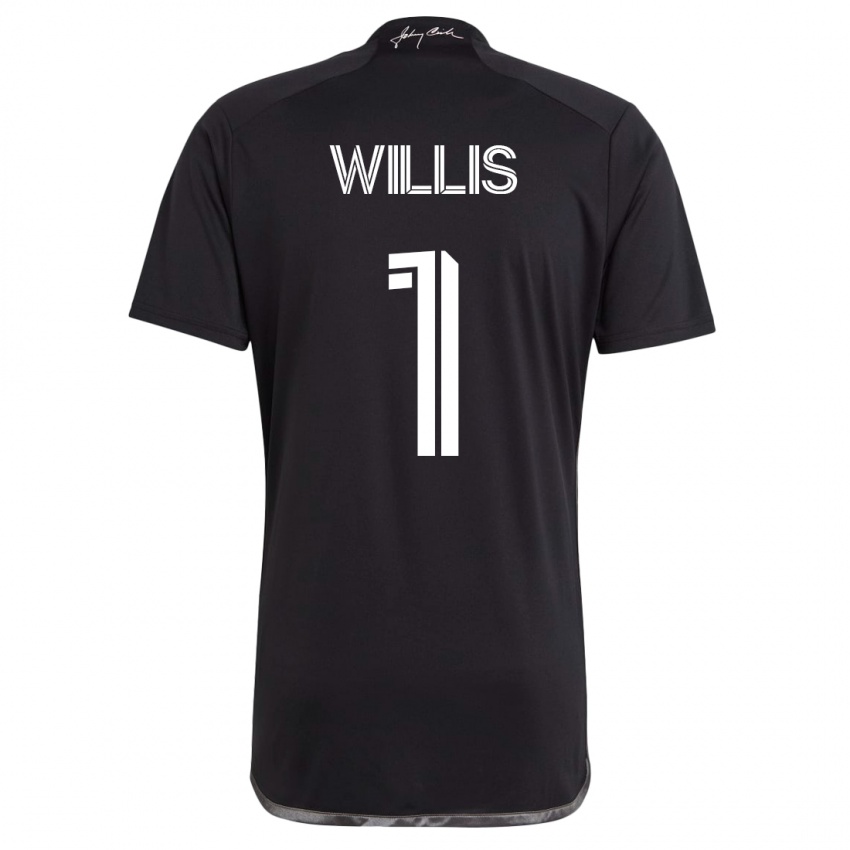Mænd Joe Willis #1 Sort Udebane Spillertrøjer 2023/24 Trøje T-Shirt