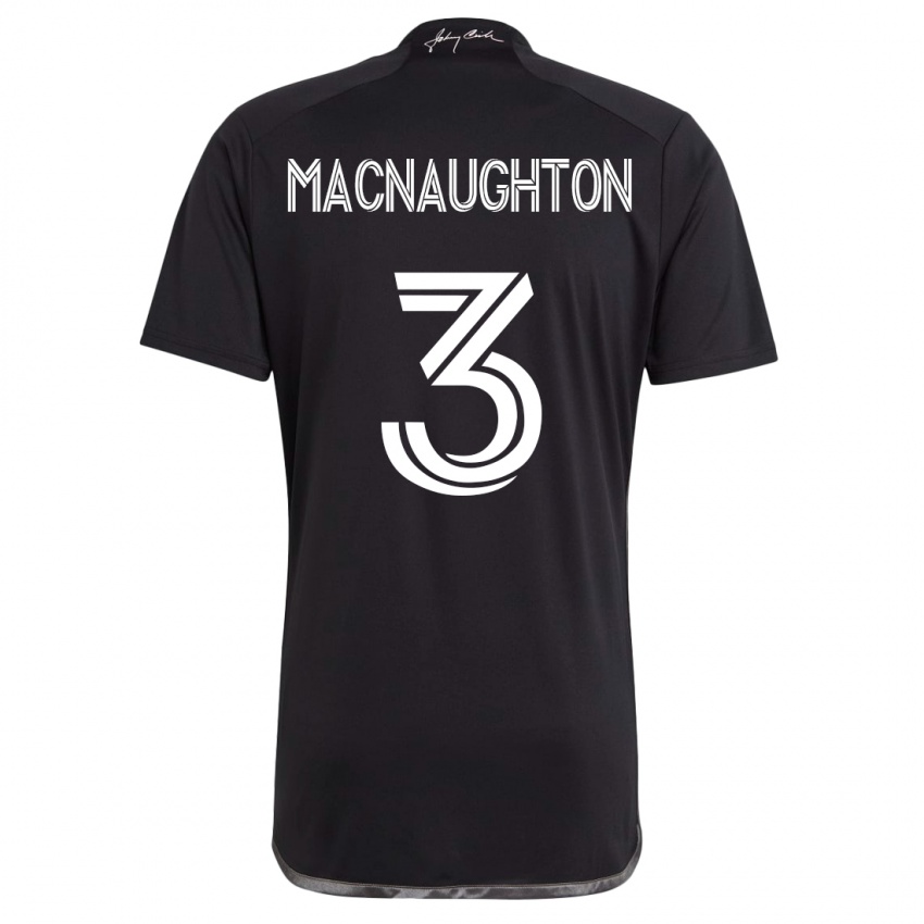 Mænd Lukas Macnaughton #3 Sort Udebane Spillertrøjer 2023/24 Trøje T-Shirt