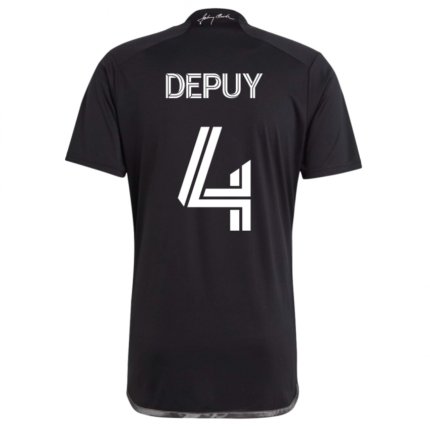 Mænd Nick Depuy #4 Sort Udebane Spillertrøjer 2023/24 Trøje T-Shirt