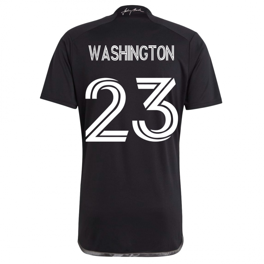 Mænd Taylor Washington #23 Sort Udebane Spillertrøjer 2023/24 Trøje T-Shirt