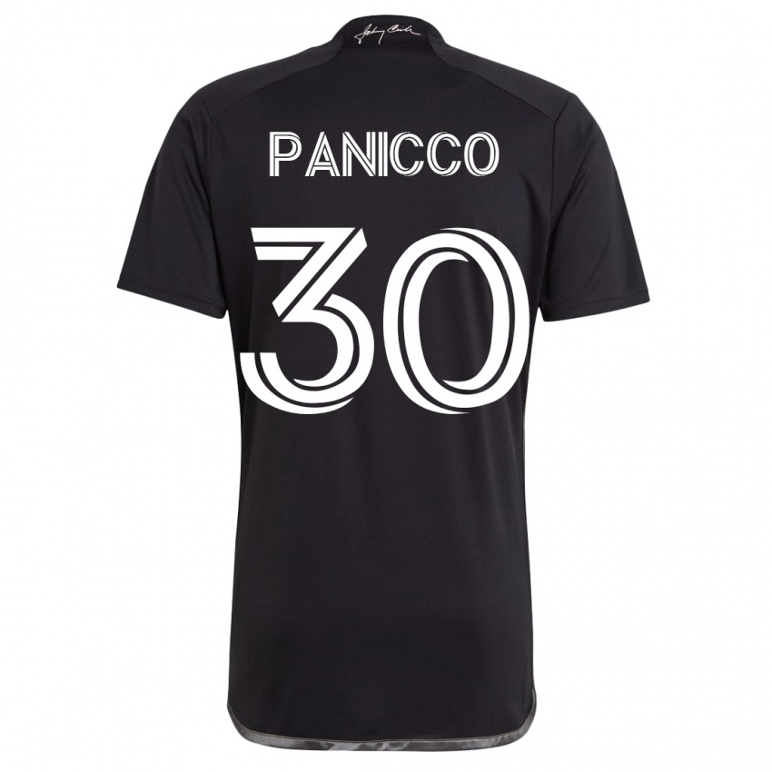 Mænd Elliot Panicco #30 Sort Udebane Spillertrøjer 2023/24 Trøje T-Shirt