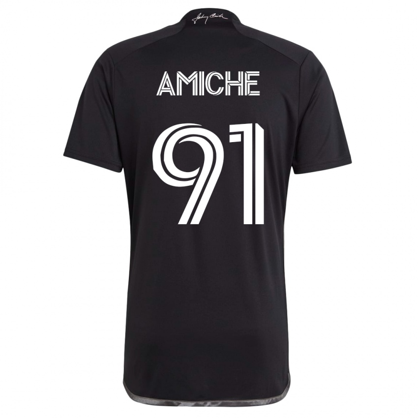 Mænd Kemy Amiche #91 Sort Udebane Spillertrøjer 2023/24 Trøje T-Shirt
