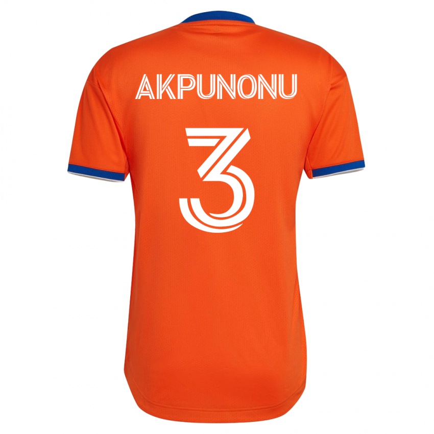 Mænd Joey Akpunonu #3 Hvid Udebane Spillertrøjer 2023/24 Trøje T-Shirt