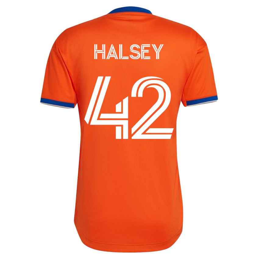 Mænd Bret Halsey #42 Hvid Udebane Spillertrøjer 2023/24 Trøje T-Shirt