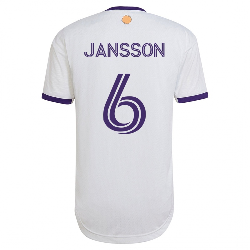 Mænd Robin Jansson #6 Hvid Udebane Spillertrøjer 2023/24 Trøje T-Shirt