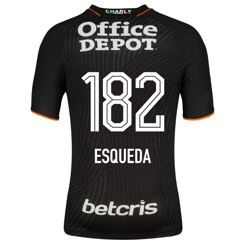 Mænd Diego Esqueda #182 Sort Udebane Spillertrøjer 2023/24 Trøje T-Shirt