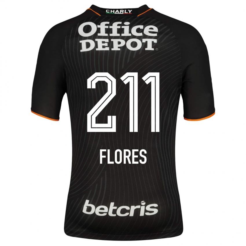 Mænd Luis Flores #211 Sort Udebane Spillertrøjer 2023/24 Trøje T-Shirt